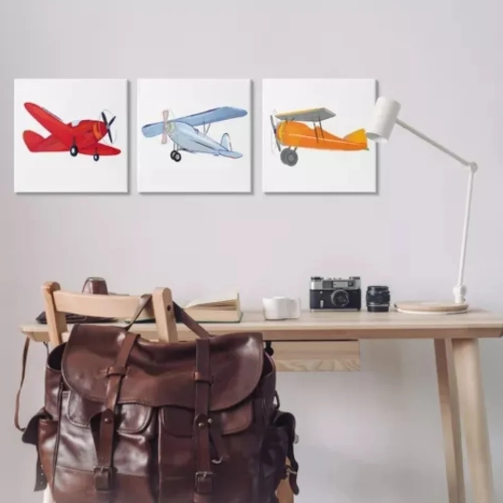 Stupell Industries Triple Colorful Airplanes Drawing, 14